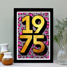 Load image into Gallery viewer, Personalised 50th birthday 1975 golden year print