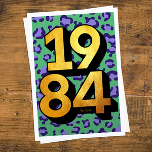 Personalised 40th birthday 1984 golden year print