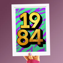 Load image into Gallery viewer, Personalised 40th birthday 1984 golden year print