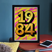 Load image into Gallery viewer, Personalised 40th birthday 1984 golden year print