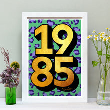Load image into Gallery viewer, Personalised 40th birthday 1985 golden year print