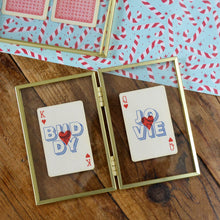 Load image into Gallery viewer, Personalised couple&#39;s playing cards gift set