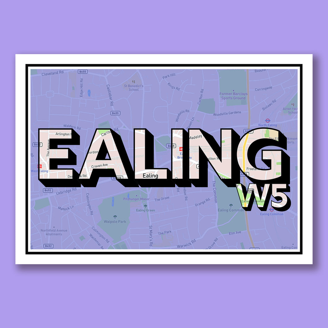 Borough of Ealing map print