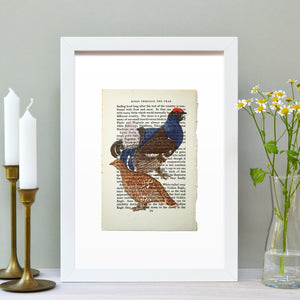 Grouse vintage book page art print