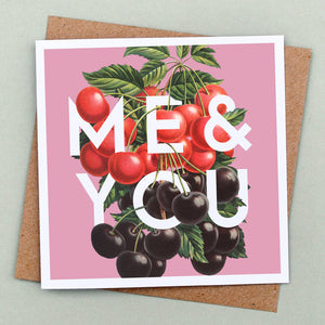 Me & you floral Valentine's card