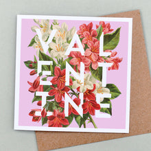 Load image into Gallery viewer, Valentine floral Valentine&#39;s card
