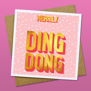 Ding dong merrily on high Christmas card