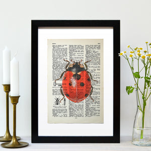 Ladybird vintage book page art print