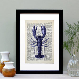 Lobster vintage book page art print