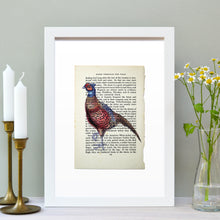 Load image into Gallery viewer, Pheasant vintage book page art print