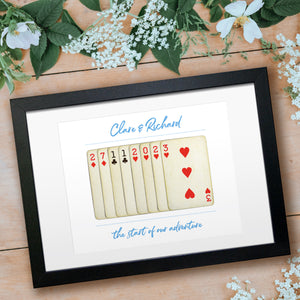 Personalised special date playing cards print