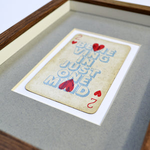 Two hearts playing card print