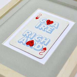 Two hearts together playing card print