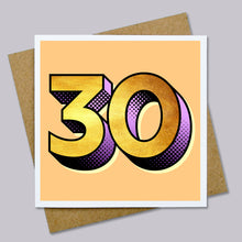 Load image into Gallery viewer, Golden thirty - 30th birthday card
