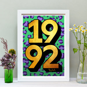 Personalised big golden year print