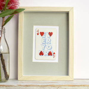 Forever yours playing card print