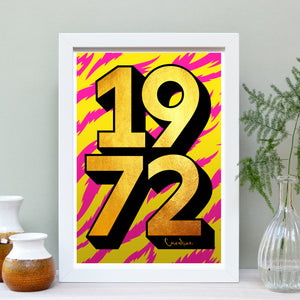 Personalised big golden year print