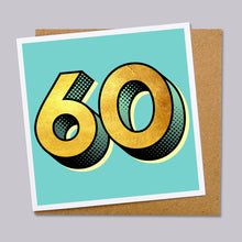 Load image into Gallery viewer, Golden sixty - 60th birthday card