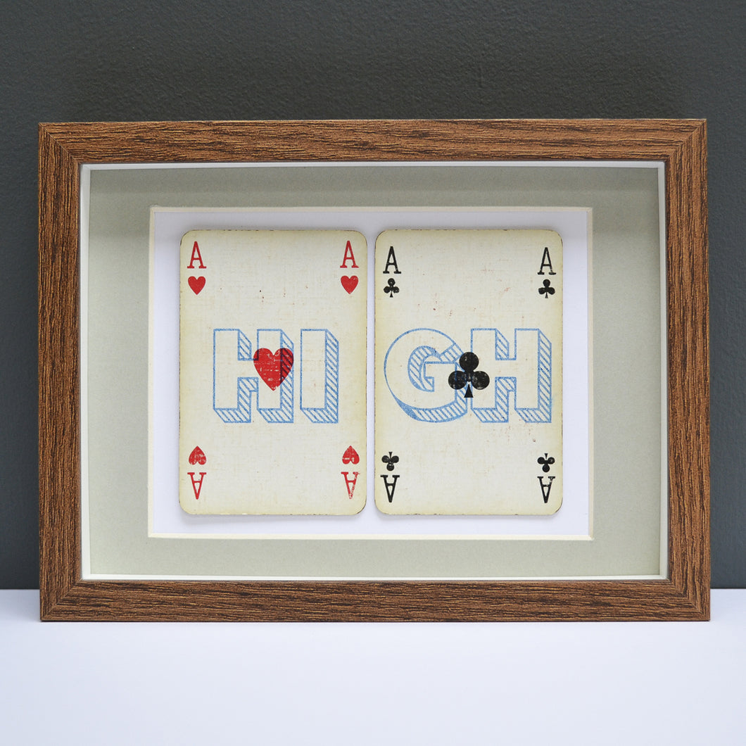 Aces high playing card print
