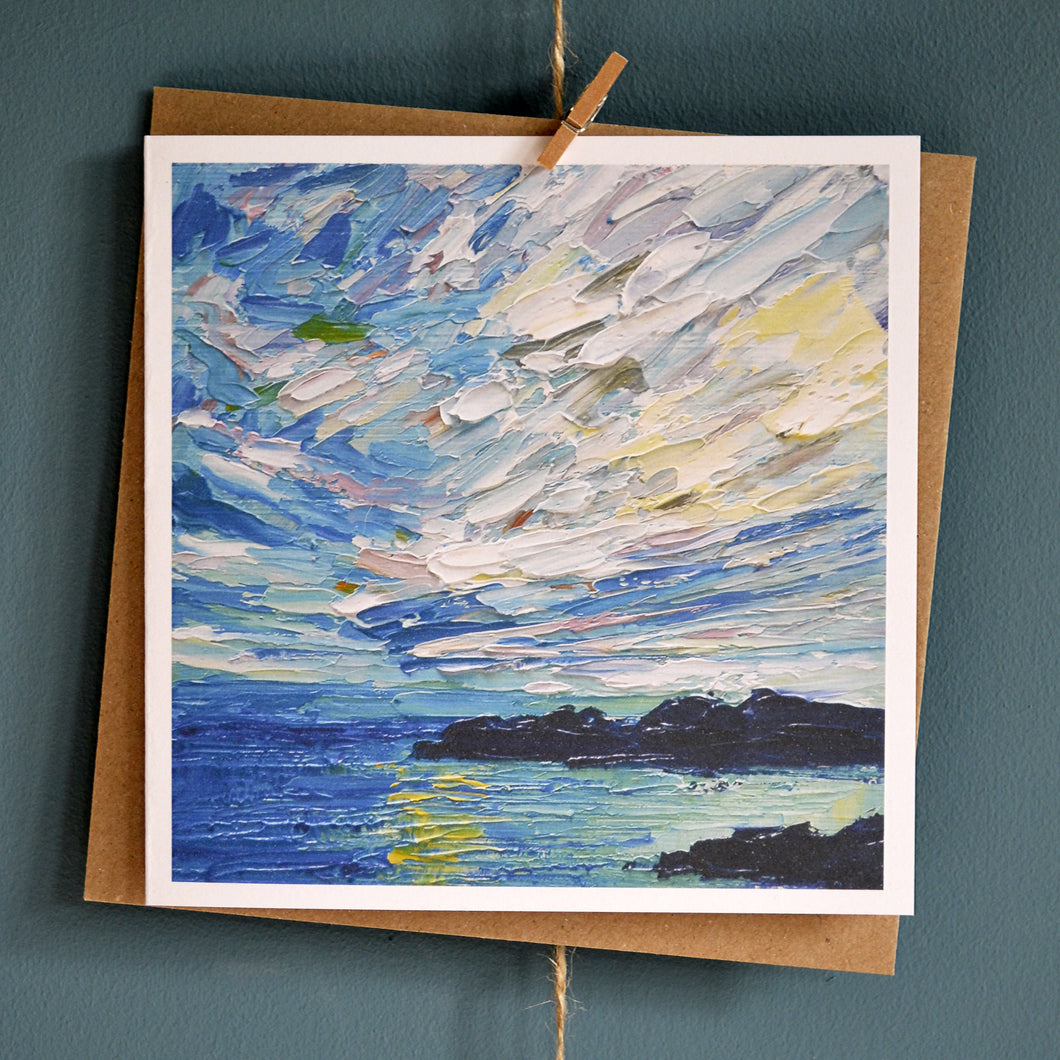 'Across the water' landscape painting card