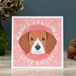 Woofy Christmas personalised love from the dog card