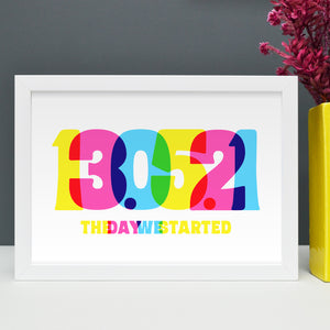 Special date personalised bright type print