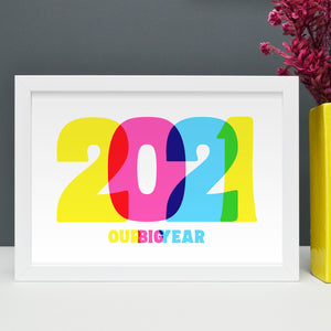 Special date personalised bright type print