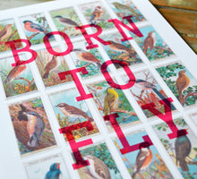 Load image into Gallery viewer, British birds personalised vintage cards print