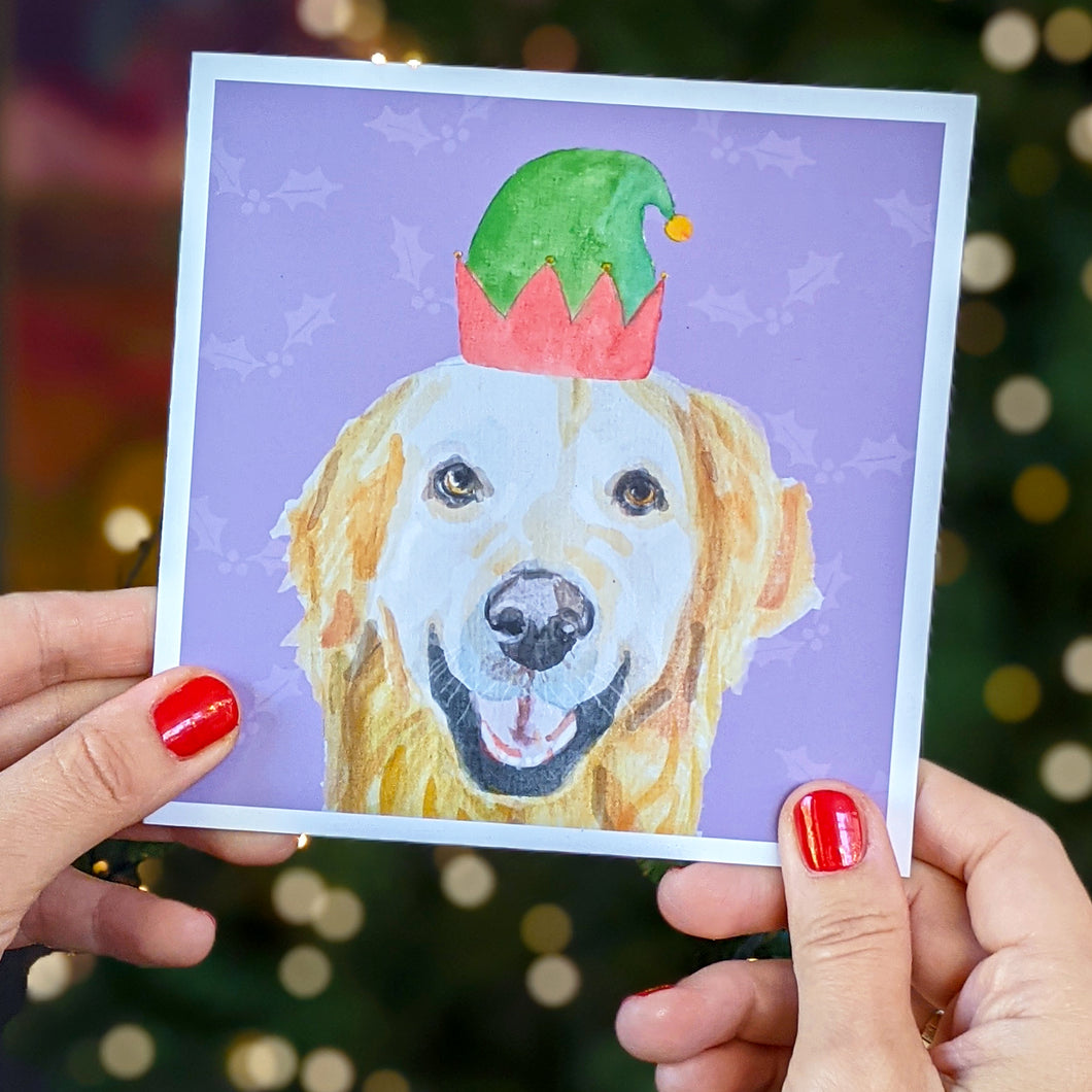 Christmas Party Pup festive animals Christmas card