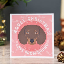 Load image into Gallery viewer, Woofy Christmas personalised love from the dog card