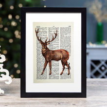 Load image into Gallery viewer, Majestic stag vintage book page art print