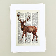 Load image into Gallery viewer, Majestic stag vintage book page art print