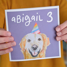 Load image into Gallery viewer, Personalised Party Pup birthday card
