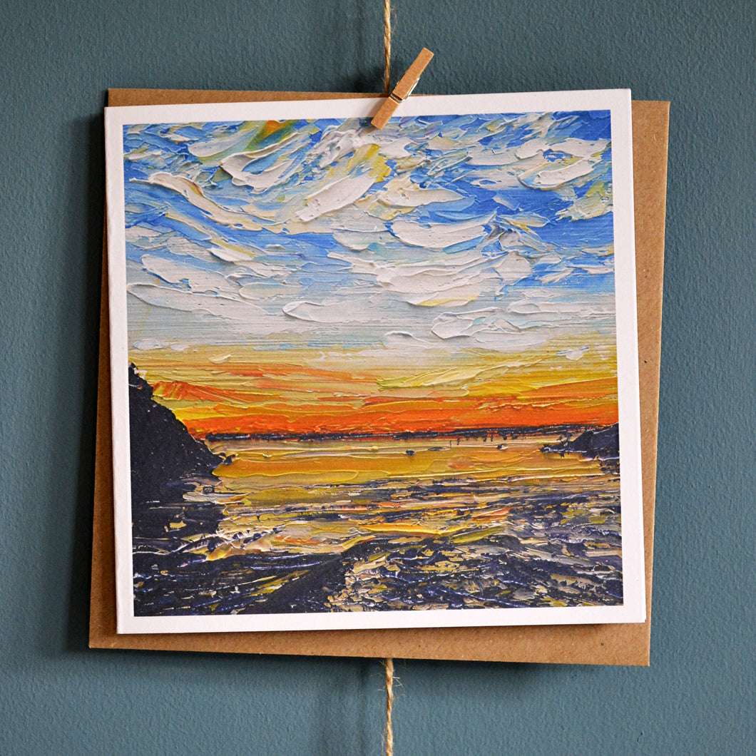 'Evening tide' landscape painting card