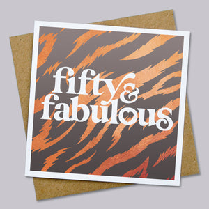 Fifty and fabulous 50th birthday card
