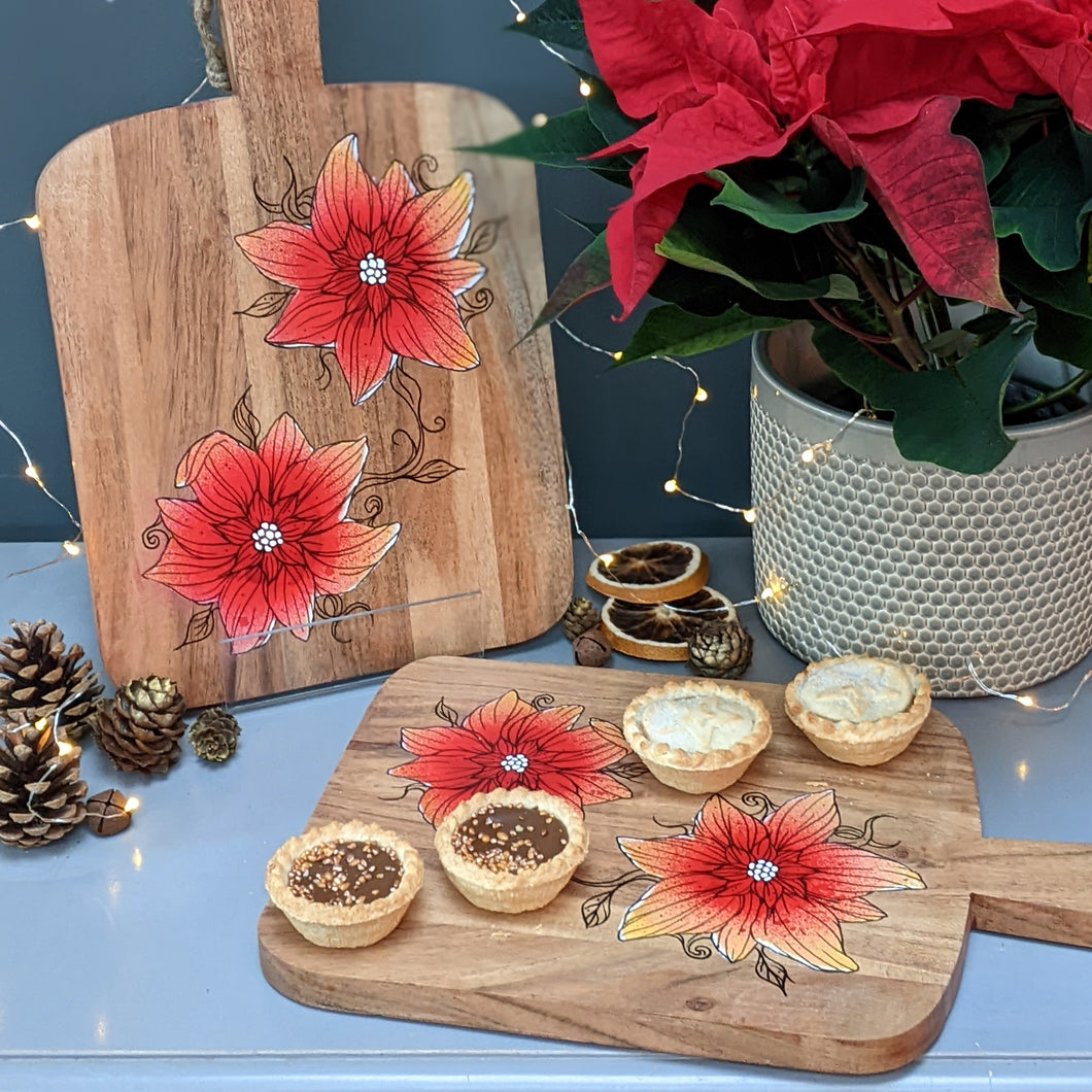 Christmas floral serving board