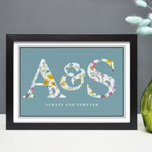Load image into Gallery viewer, Personalised couple&#39;s initials floral print