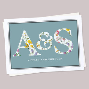 Personalised couple's initials floral print
