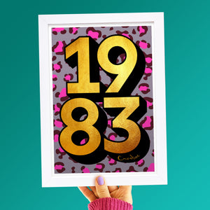 Personalised big golden year print