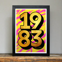 Load image into Gallery viewer, Personalised 40th birthday 1983 golden year print