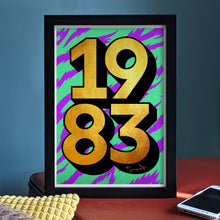 Load image into Gallery viewer, Personalised 40th birthday 1983 golden year print