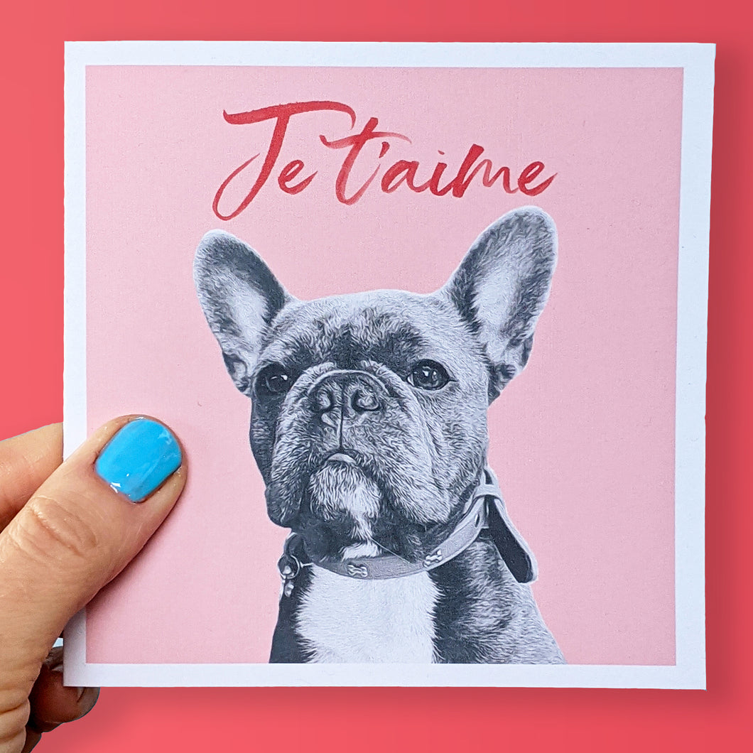 Puppy love French Bulldog card