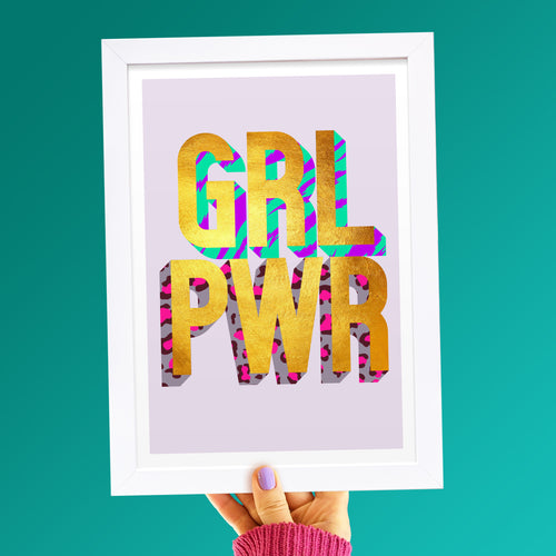 Girl Power golden words art print