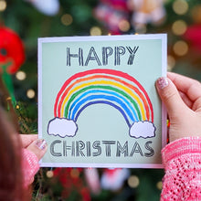Load image into Gallery viewer, Happy Rainbow Christmas card