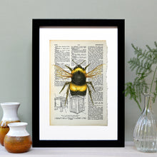 Load image into Gallery viewer, Bee vintage book page art print
