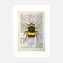 Load image into Gallery viewer, Bee vintage book page art print