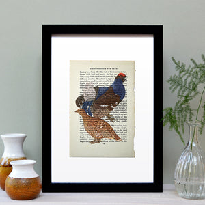 Grouse vintage book page art print