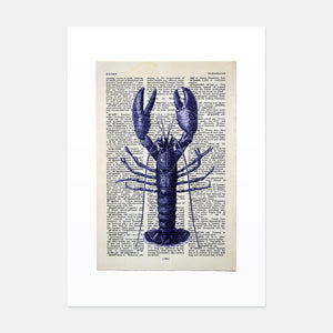 Lobster vintage book page art print