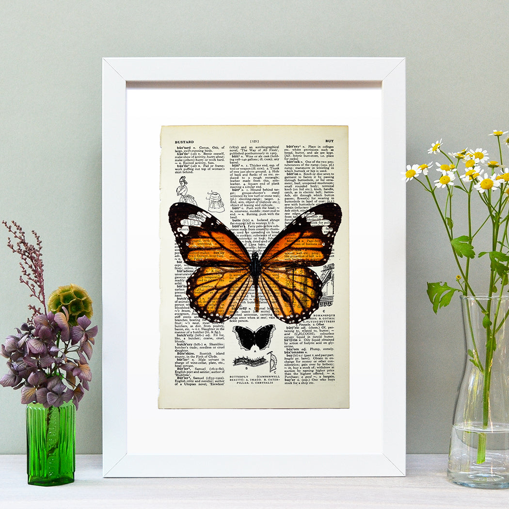Print-monarch Butterfly Insect Art Drawing Print Watercolor