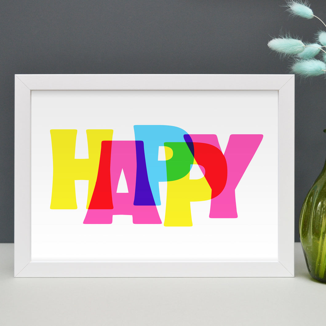 Happy typography print